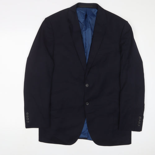 Autograph Mens Blue Wool Jacket Suit Jacket Size 40 Regular