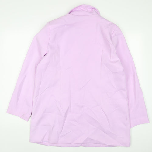 Boohoo Womens Purple Jacket Blazer Size 10 Button