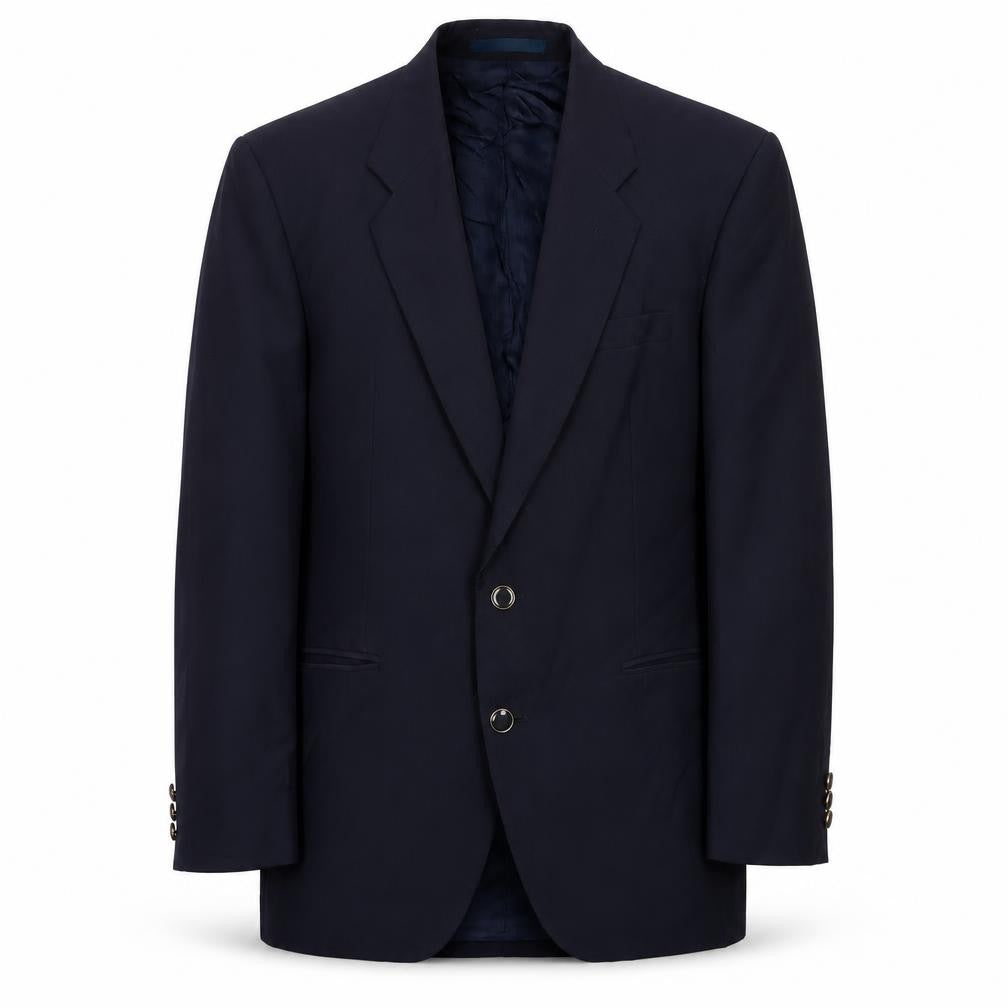 Front view of St Michael men’s blue wool jacket suit jacket, size 42, regular
