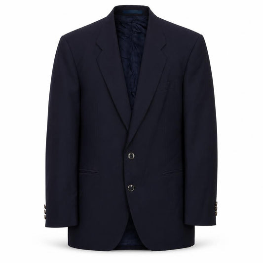 Front view of St Michael men’s blue wool jacket suit jacket, size 42, regular
