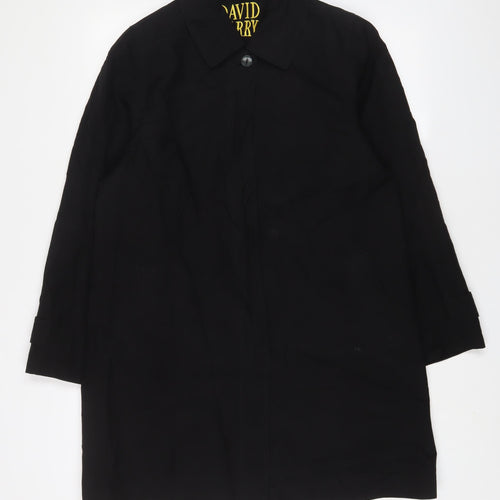 David Barry Womens Black Jacket Size 12 Button
