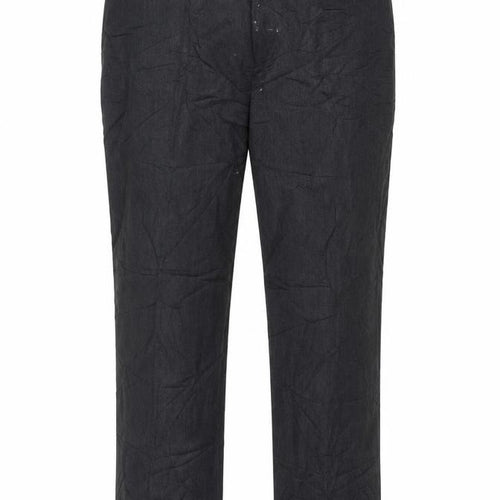 Marks and Spencer Mens Blue Polyester Trousers Size 36 in L31 in Regular Zip