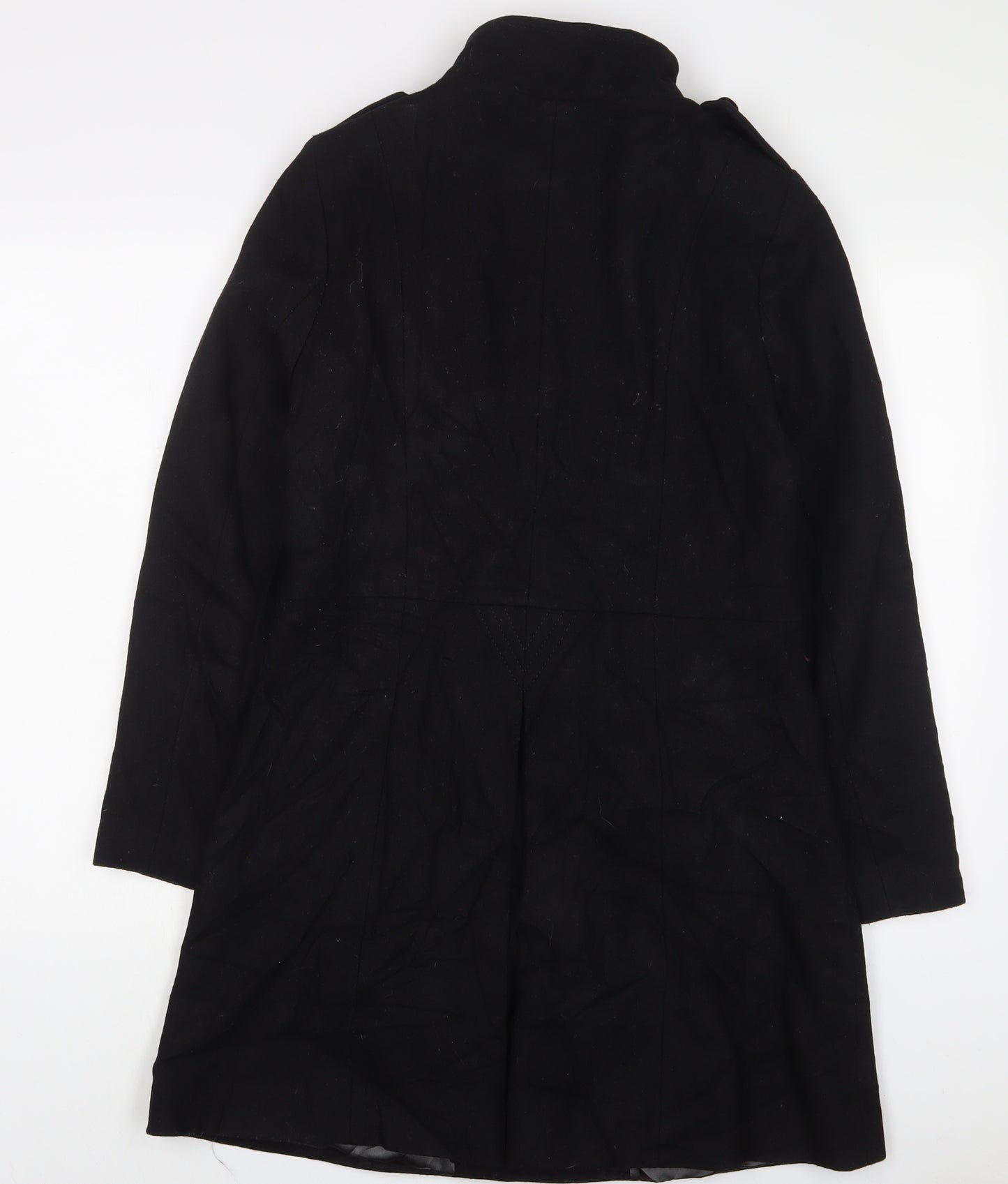 South Womens Black Overcoat Coat Size 12 Button