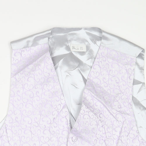 BHS Mens Purple Fair Isle Polyester Jacket Suit Waistcoat Size 44 Regular - Embroidered
