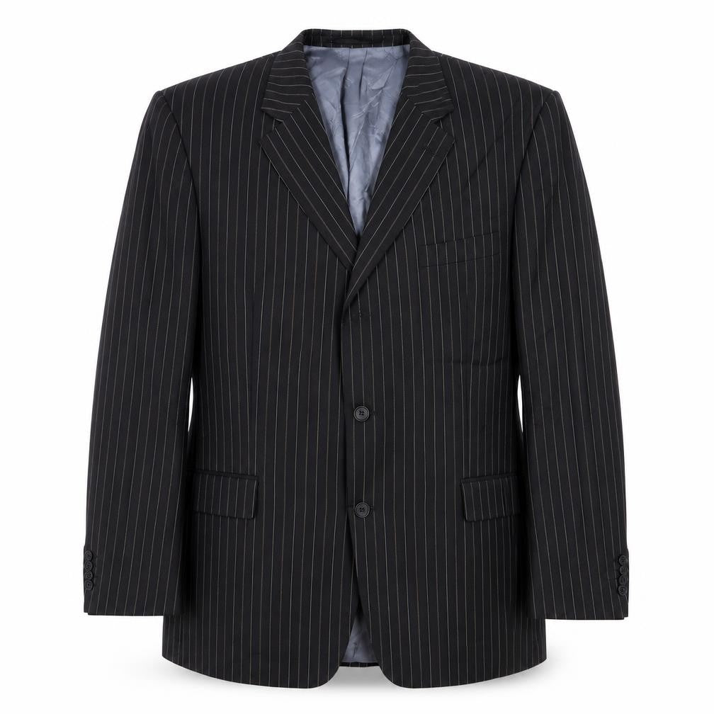 Front view of Milano men’s grey striped wool jacket suit jacket, size 44, regular