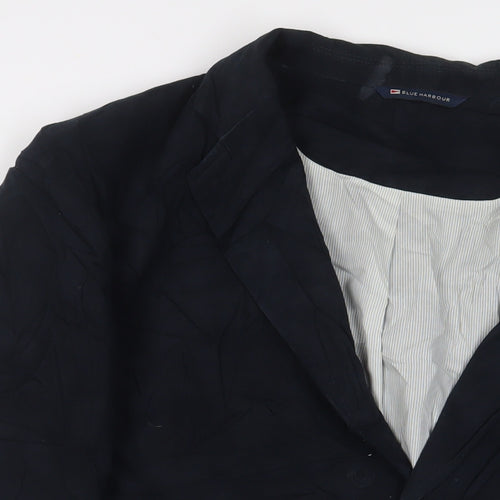 Blue Harbour Mens Blue Cotton Jacket Suit Jacket Size 46 Regular