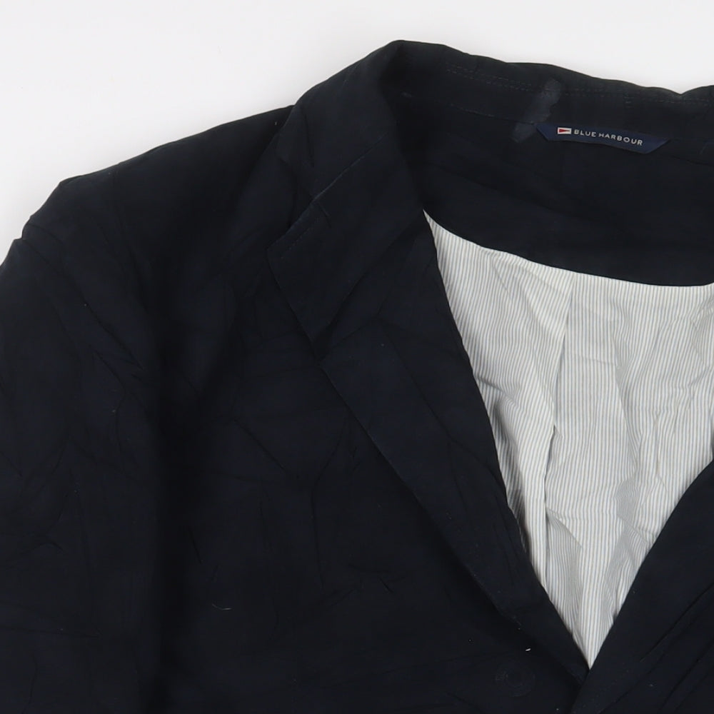 Blue Harbour Mens Blue Cotton Jacket Suit Jacket Size 46 Regular