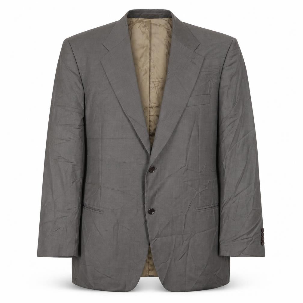 Front view of Marks & Spencer men’s brown wool jacket suit jacket, size 48, regular