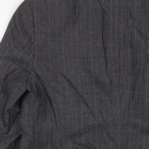 NEXT Womens Grey Striped Jacket Blazer Size 16 Button