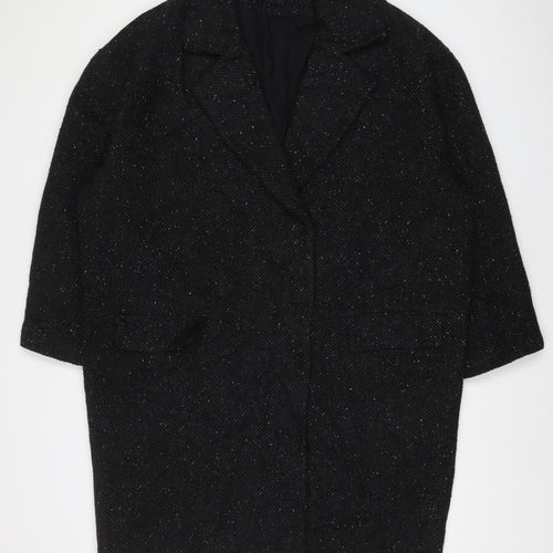 Label Lab Womens Black Overcoat Coat Size 18 Button