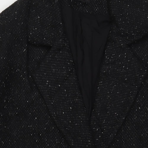 Label Lab Womens Black Overcoat Coat Size 18 Button