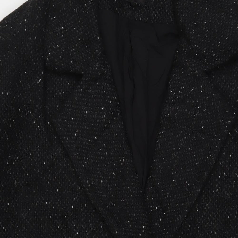 Label Lab Womens Black Overcoat Coat Size 18 Button