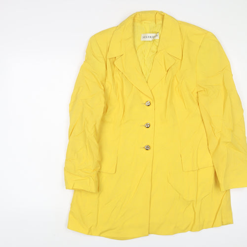 Selfridges Womens Yellow Jacket Blazer Size 16 Button
