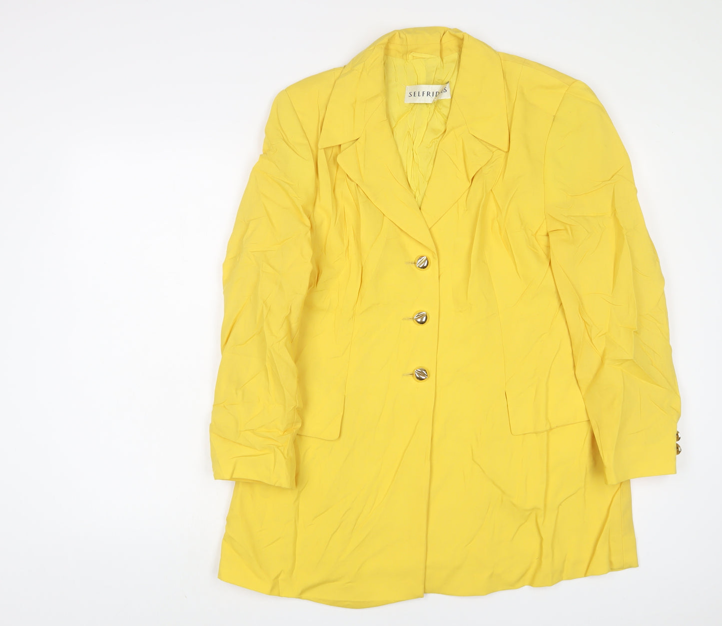 Selfridges Womens Yellow Jacket Blazer Size 16 Button