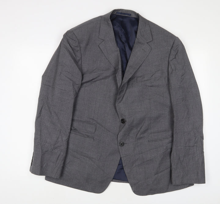 St Michael Mens Grey Wool Jacket Suit Jacket Size 44 Regular