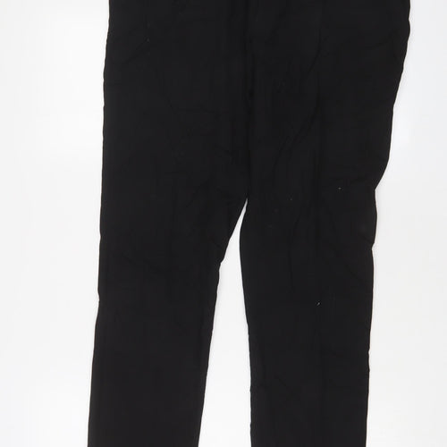 NEXT Mens Black Polyester Trousers Size 32 in L31 in Regular Hook & Eye