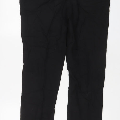 NEXT Mens Black Polyester Trousers Size 32 in L31 in Regular Hook & Eye