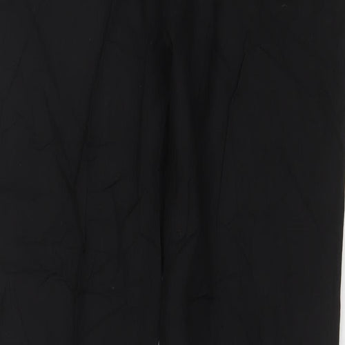 NEXT Mens Black Polyester Trousers Size 32 in L31 in Regular Hook & Eye