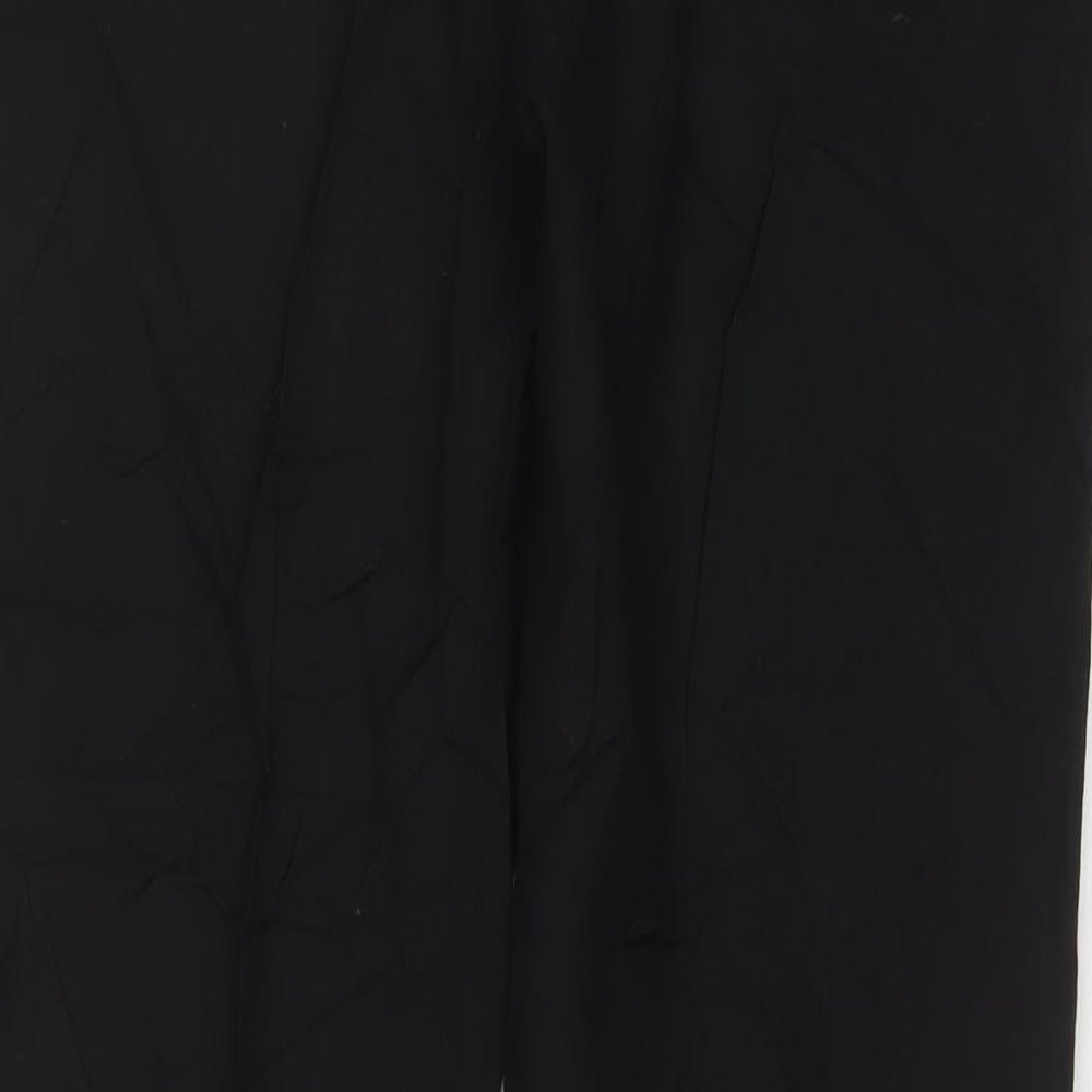 NEXT Mens Black Polyester Trousers Size 32 in L31 in Regular Hook & Eye