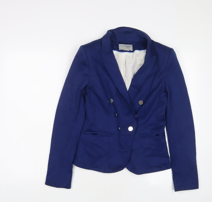 H&M Womens Blue Jacket Blazer Size 10 Button