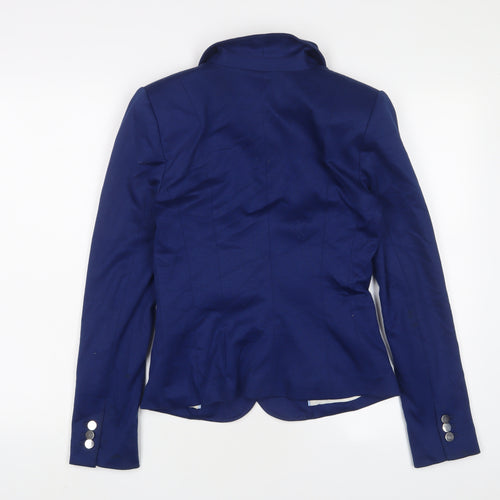 H&M Womens Blue Jacket Blazer Size 10 Button