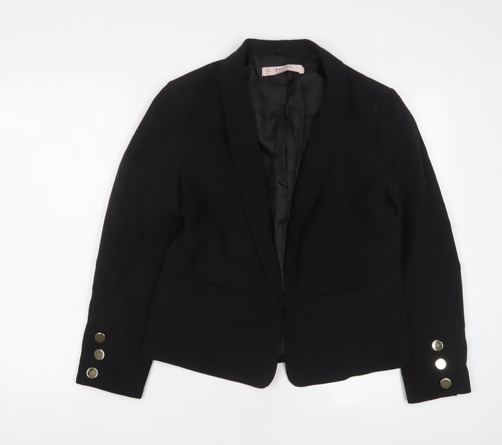 Miss Selfridge Womens Black Jacket Blazer Size 12 Hook & Eye