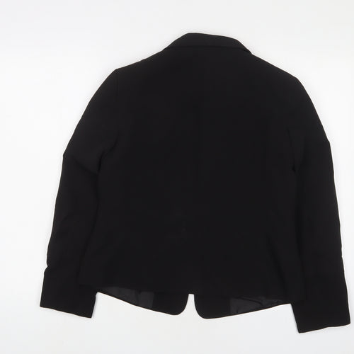 Miss Selfridge Womens Black Jacket Blazer Size 12 Hook & Eye