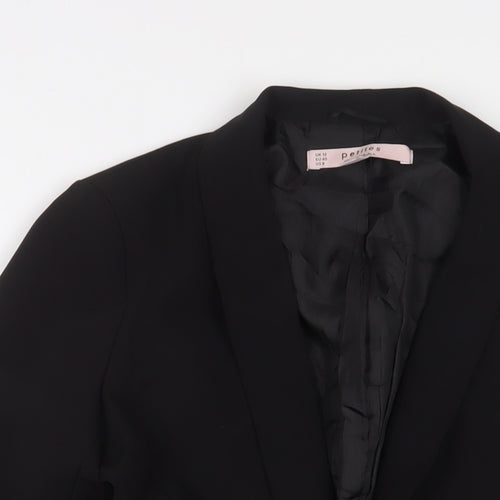 Miss Selfridge Womens Black Jacket Blazer Size 12 Hook & Eye