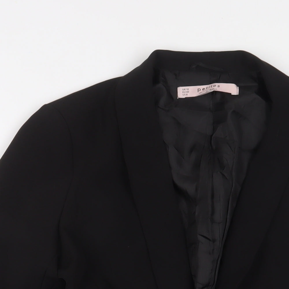 Miss Selfridge Womens Black Jacket Blazer Size 12 Hook & Eye