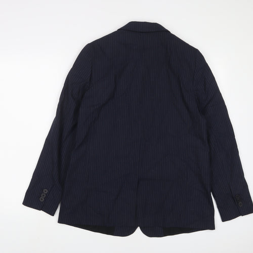 Marks and Spencer Womens Blue Striped Jacket Blazer Size 12 Button