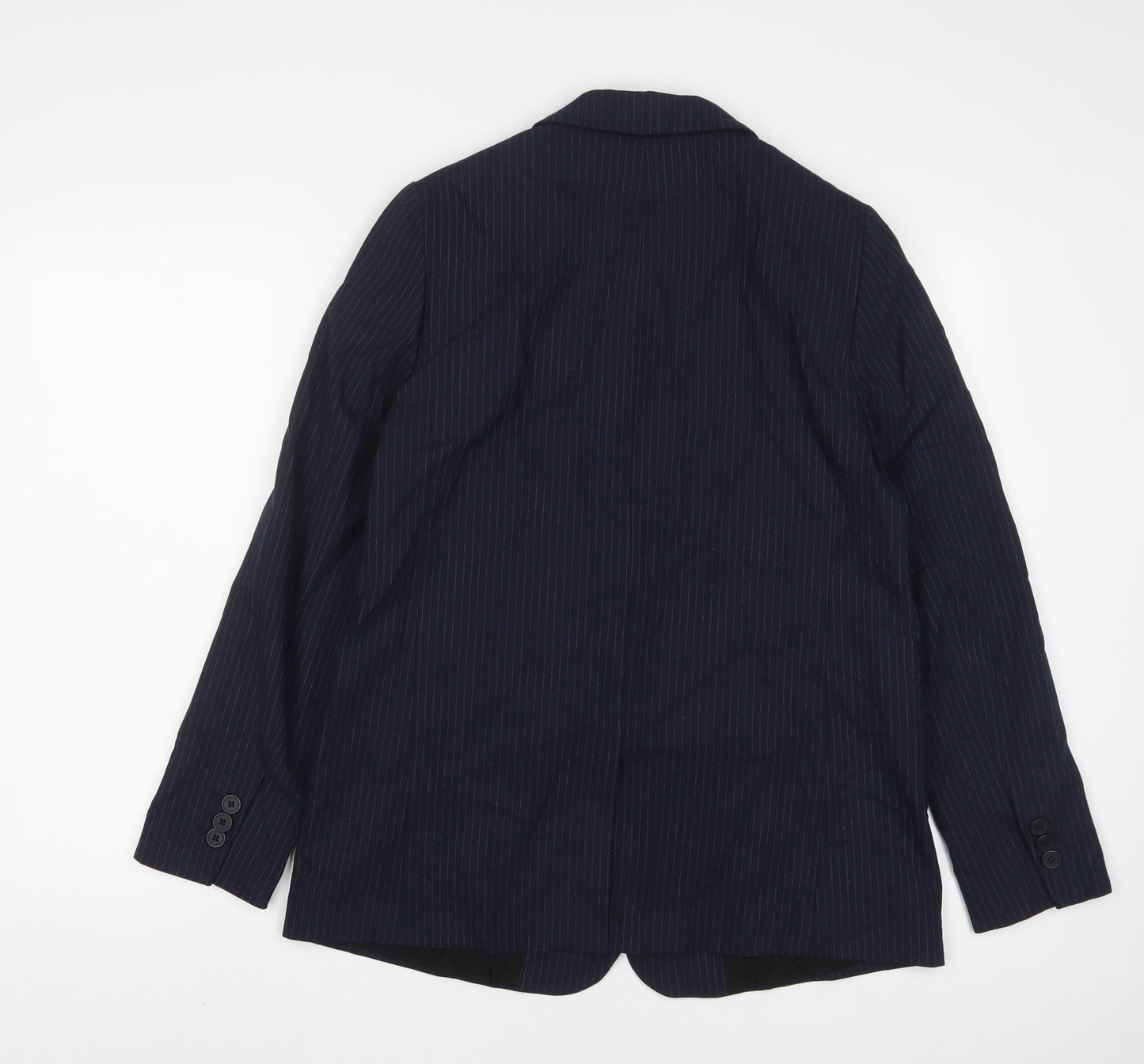 Marks and Spencer Womens Blue Striped Jacket Blazer Size 12 Button