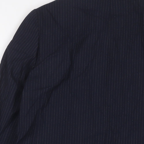 Marks and Spencer Womens Blue Striped Jacket Blazer Size 12 Button