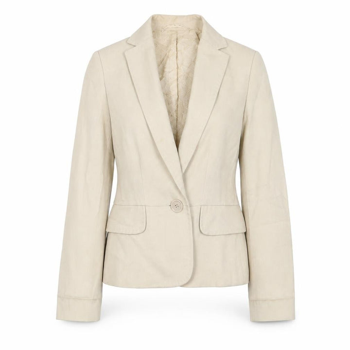 Mango Womens Beige Jacket Blazer Size 10 Button
