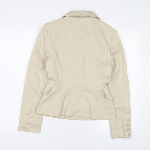 Mango Womens Beige Jacket Blazer Size 10 Button