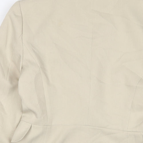 Mango Womens Beige Jacket Blazer Size 10 Button