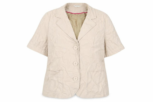 Front view of Classics women’s beige jacket blazer, size UK 18, button
