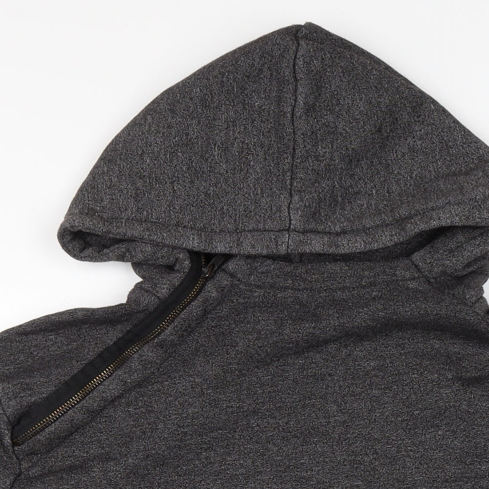 Superdry Mens Grey Cotton Pullover Hoodie Size M - Logo on arm and back.