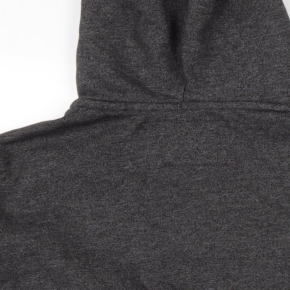 Superdry Mens Grey Cotton Pullover Hoodie Size M - Logo on arm and back.