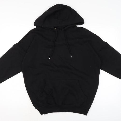 Monki Womens Black Houndstooth Cotton Pullover Hoodie Size 2XS
