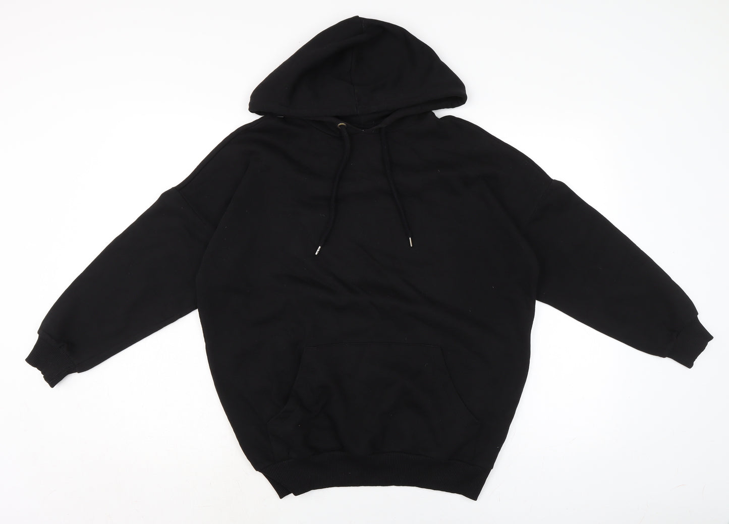Monki Womens Black Houndstooth Cotton Pullover Hoodie Size 2XS