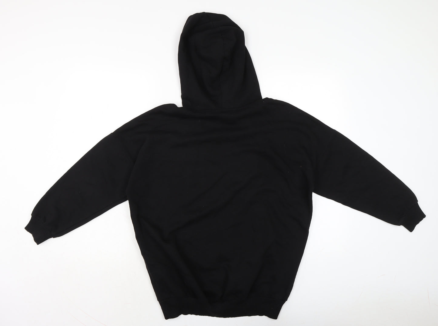 Monki Womens Black Houndstooth Cotton Pullover Hoodie Size 2XS