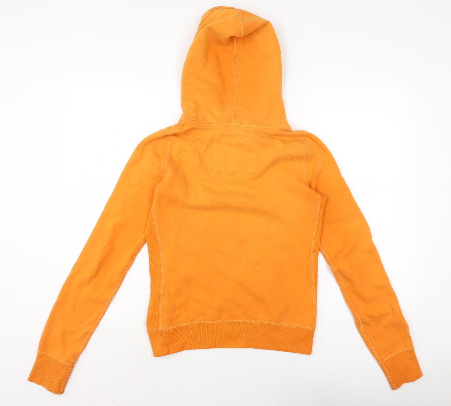 Abercrombie & Fitch Boys Orange Cotton Pullover Hoodie Size 15-16 Years Button