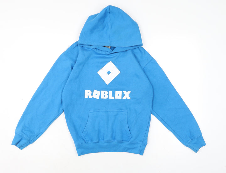 Classic Club Boys Blue Cotton Pullover Hoodie Size 7-8 Years