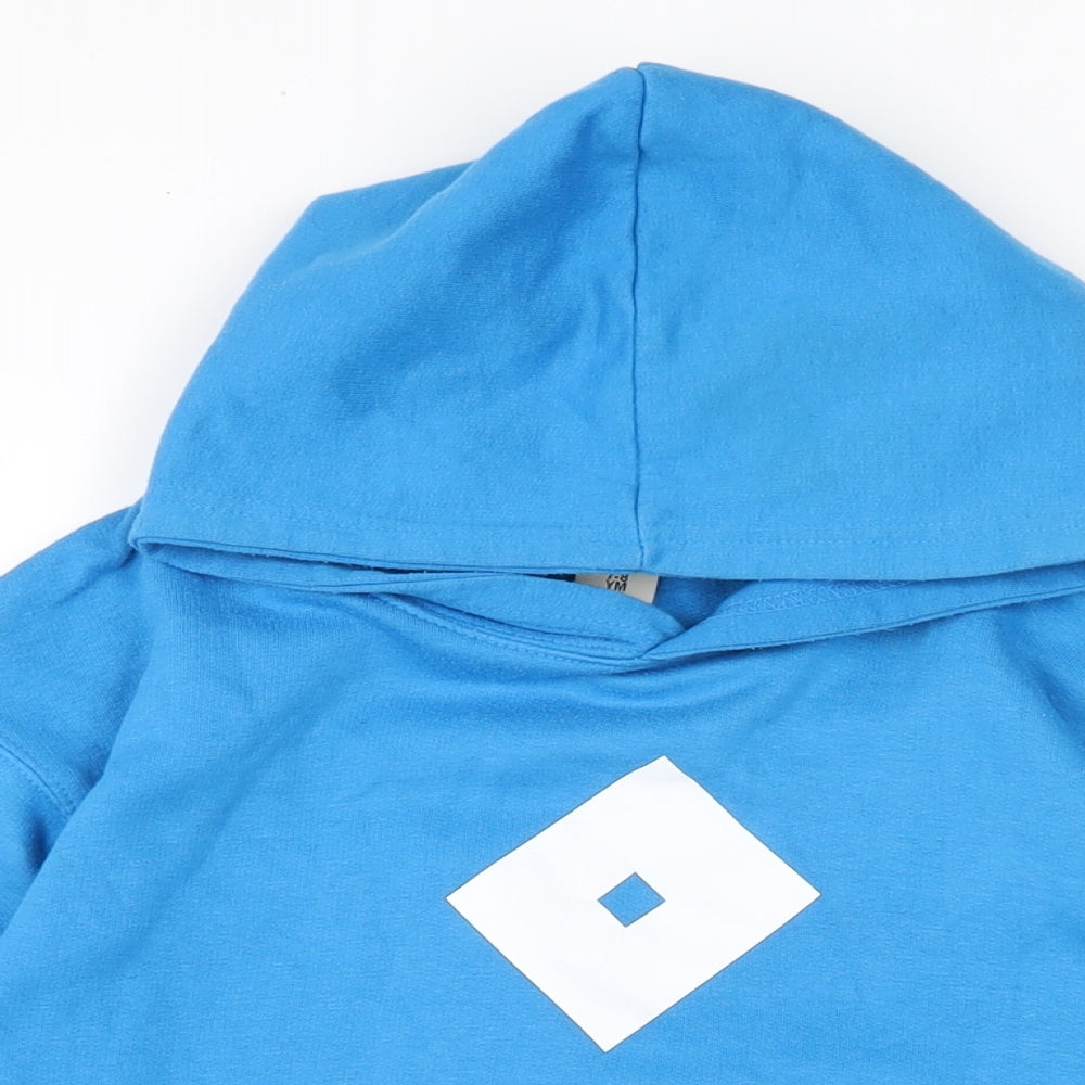 Classic Club Boys Blue Cotton Pullover Hoodie Size 7-8 Years
