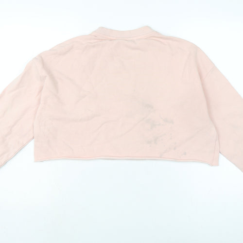 Topshop Womens Pink Cotton Pullover Sweatshirt Size 10