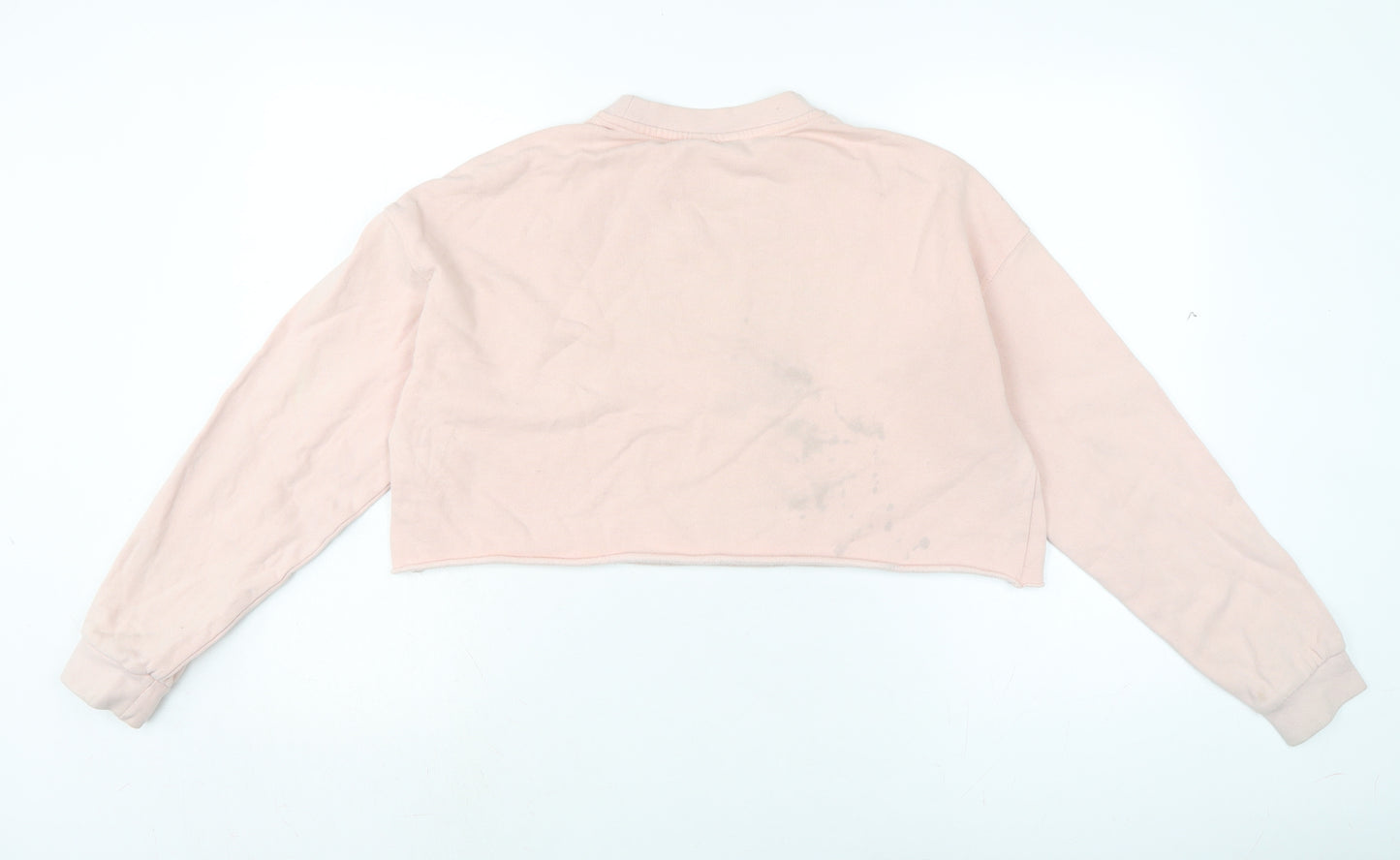 Topshop Womens Pink Cotton Pullover Sweatshirt Size 10