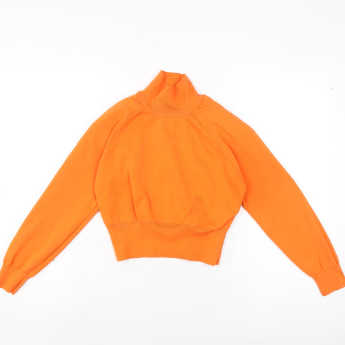 Zara Womens Multicoloured Polyester Cropped Casual Size S Mock Neck