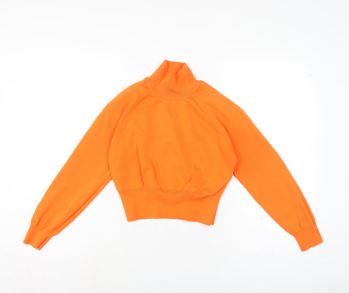 Zara Womens Multicoloured Polyester Cropped Casual Size S Mock Neck