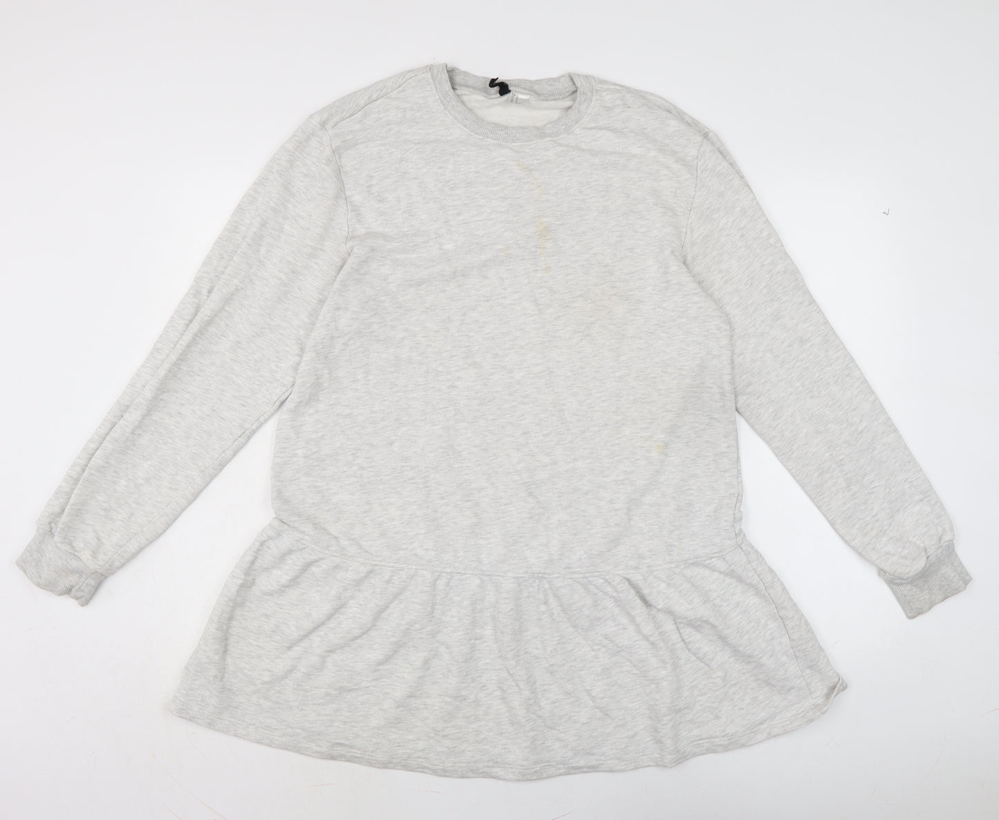 Divided Womens Grey Cotton Jumper Dress Size M Boat Neck