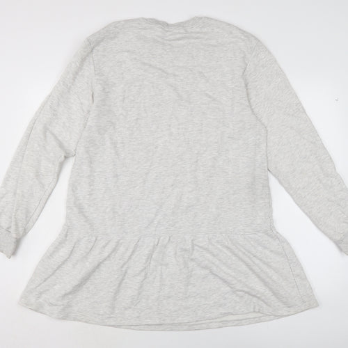 Divided Womens Grey Cotton Jumper Dress Size M Boat Neck